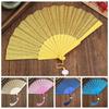 Plastic Folding Fan Tassels Handheld Fan Portable Gold Powder Fan  Home Decoration