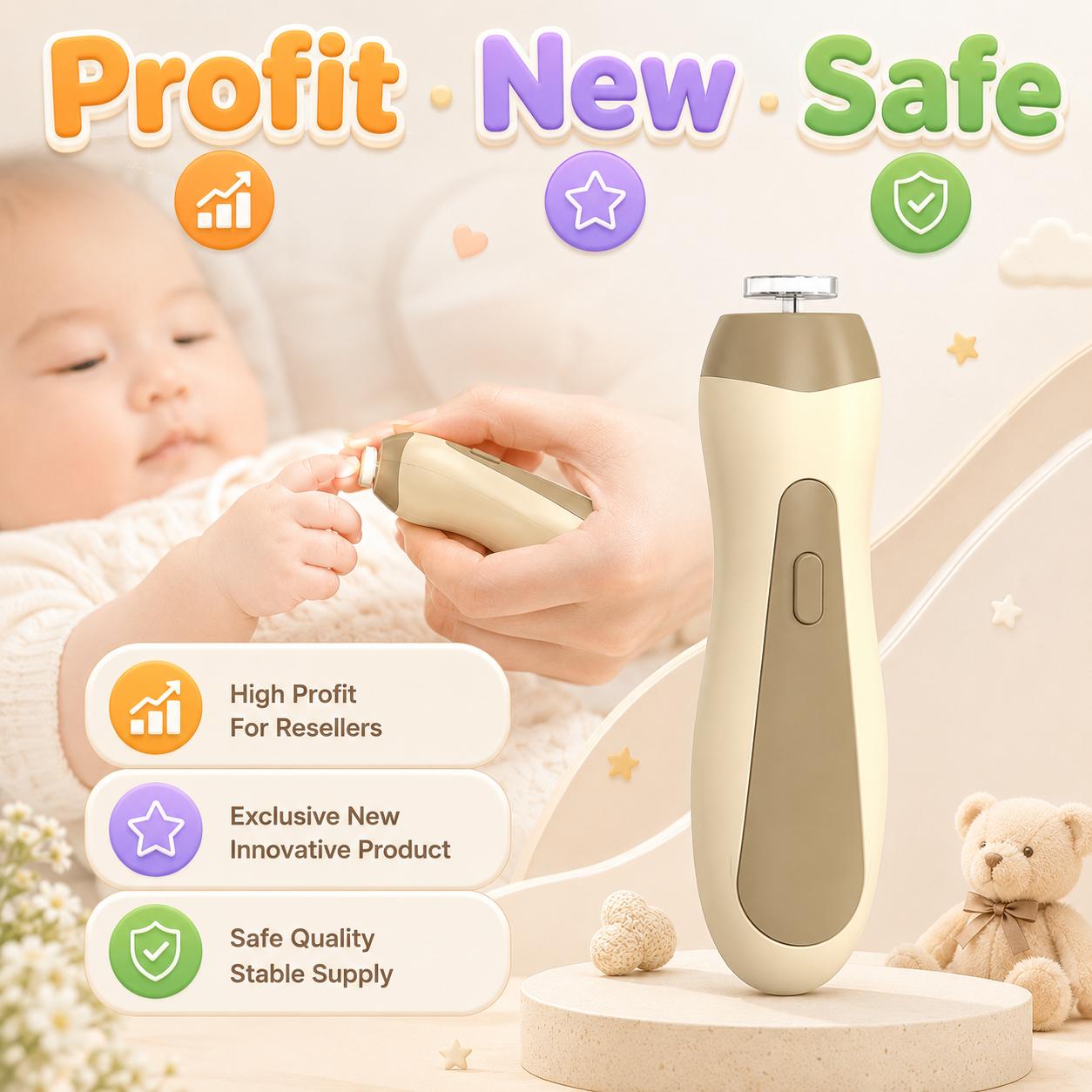 Electric Nail Clipper Baby Safety Guard Soft Edge Nail Clipper Nail Grinder Manicure Set for Mother and Baby Care Use