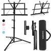 CAHAYA [2022 Desktop Edition] Folding Music Stand with Music Clip, Dual Functions: Reading Stand, Writing Stand, Music Stand, Book Stand, Desktop