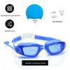 Professional Adult Racing Swim Set: Anti-Fog Silicone Goggles with Plated Waterproof Glasses