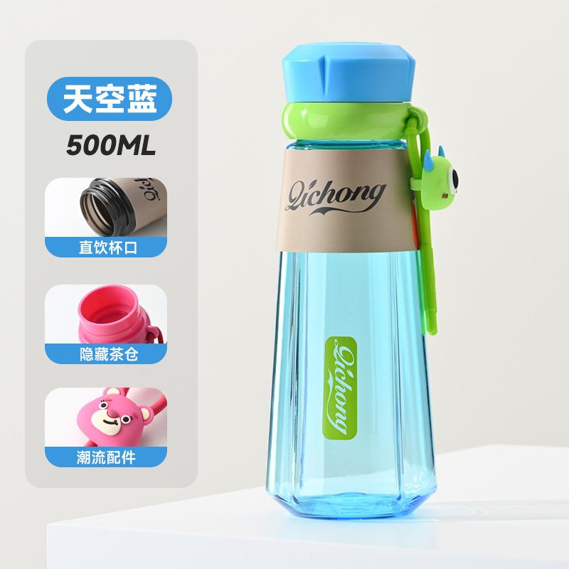 Large capacity plastic cup portable children s water cup summer anti-drop gift outdoor cup 500ML