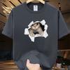 Unisexs Summer 100 Cotton 3D Cat Graphic Printed Fashion Sports and Leisure Loose Round Neck Short Sleeve Tshirt Top