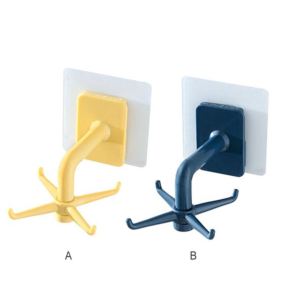 4-claw Wall Hooks Cooking Tool Spoon Storage Holder Self Adhesive 360° Swivel Multi-functional Kitchenware Hanger Bathroom