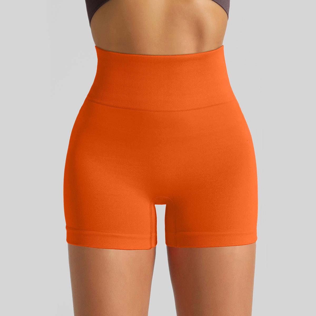 

Бесшовные шорты для йоги с высокой талией - Шорты-треугольники для фитнеса и бега для женщин Medium ярко-оранжевый