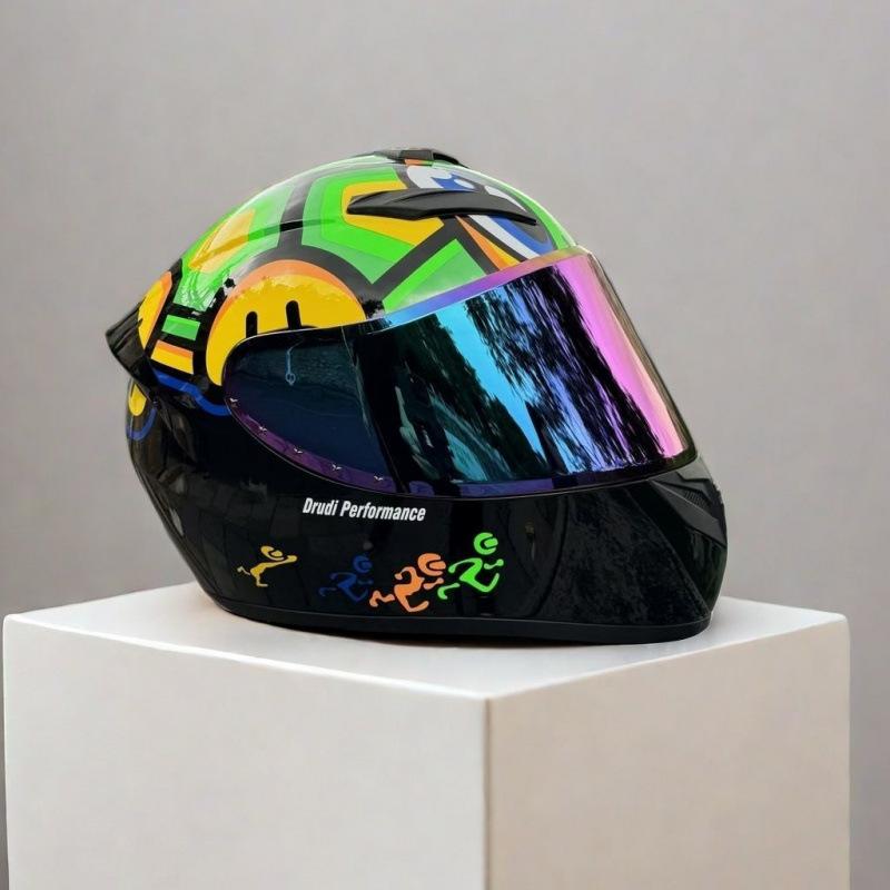 New Locomotive Motorcycle Men's and Women's 3c Full Helmet Motorcycle Personalized Handsome Safety Helmet Winter Windshield Helmet