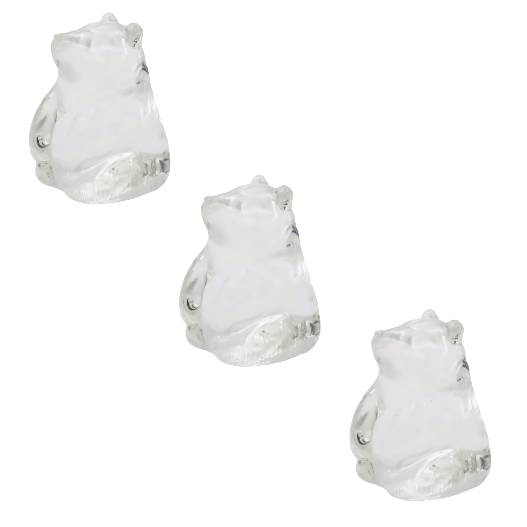 

Four Cart Cute Handmade Glass Craft Sitting Bear x 3-Piece Set