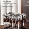 Handun 280ml Glass Teacup Set with Rack & Wood Tray
