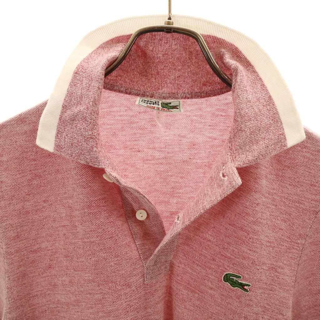 CHEMISE LACOSTE 70s Made in France Vintage Short sleeve Polo shirt 2 Red Men's Used