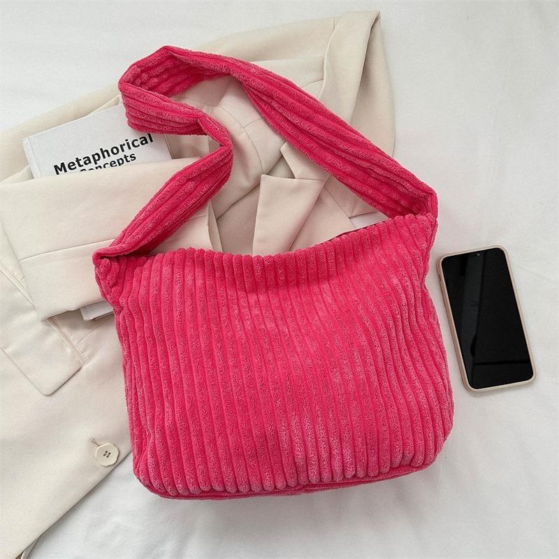 Large-capacity bag women's autumn and winter new corduroy commuter shoulder bag literature and art college student class messenger bag