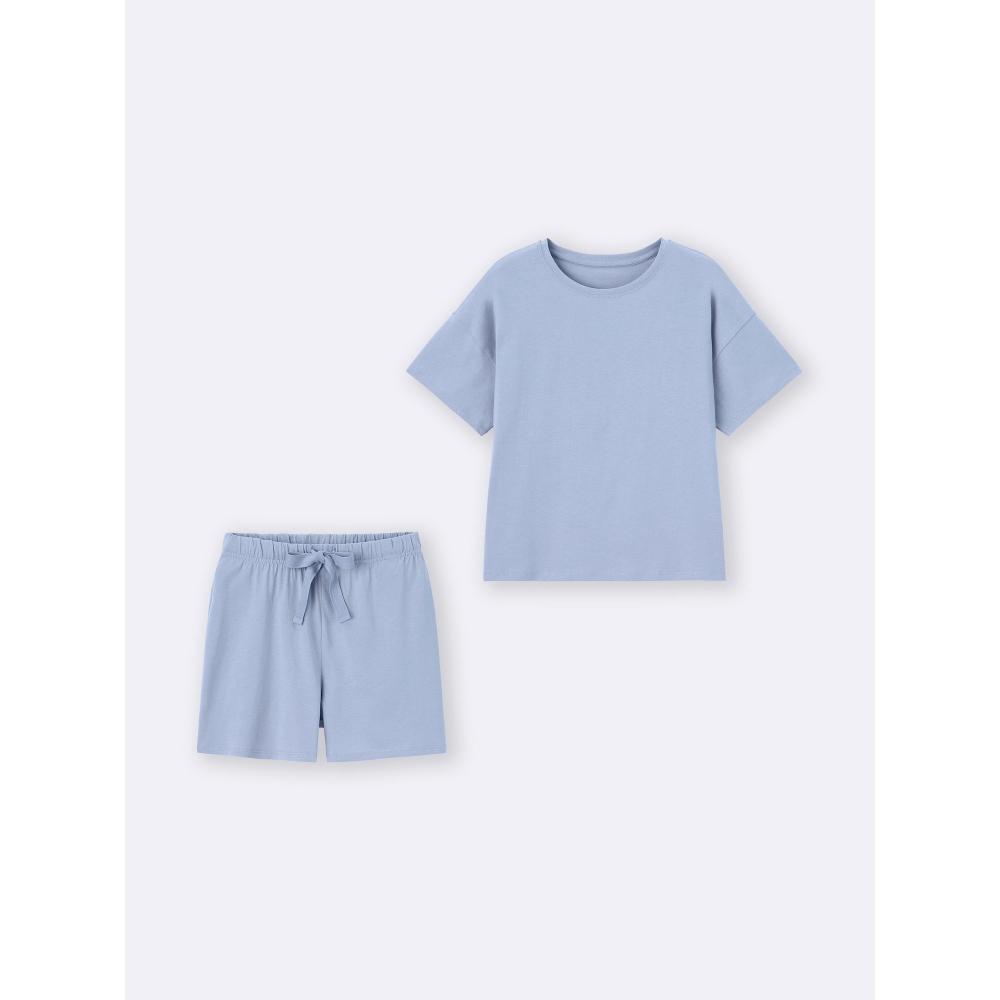 Gu By Uniqlo Cotton Color Lounge Set  Short Sleeve   Shorts 