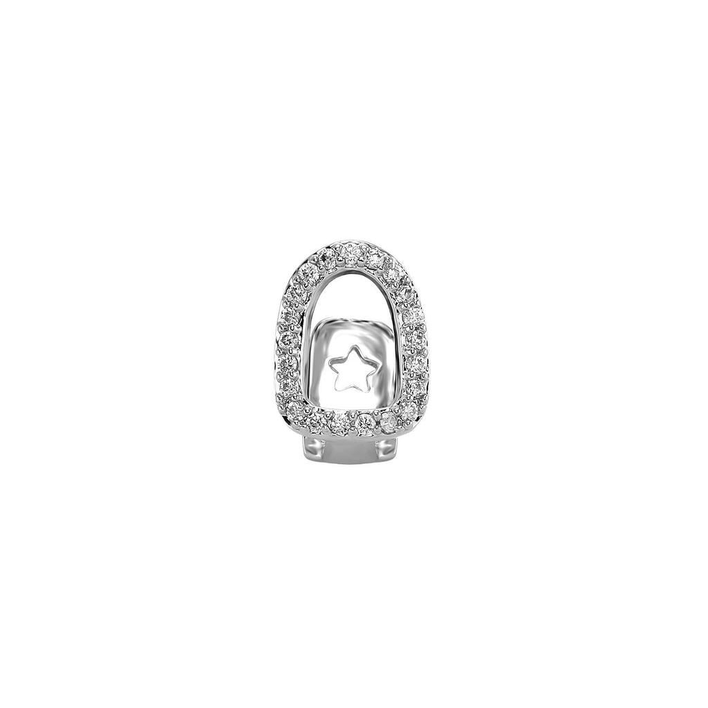 Grillz Singolo Dente Zircone Iced Out - Gioielli Props Denti Rapper Halloween Bling