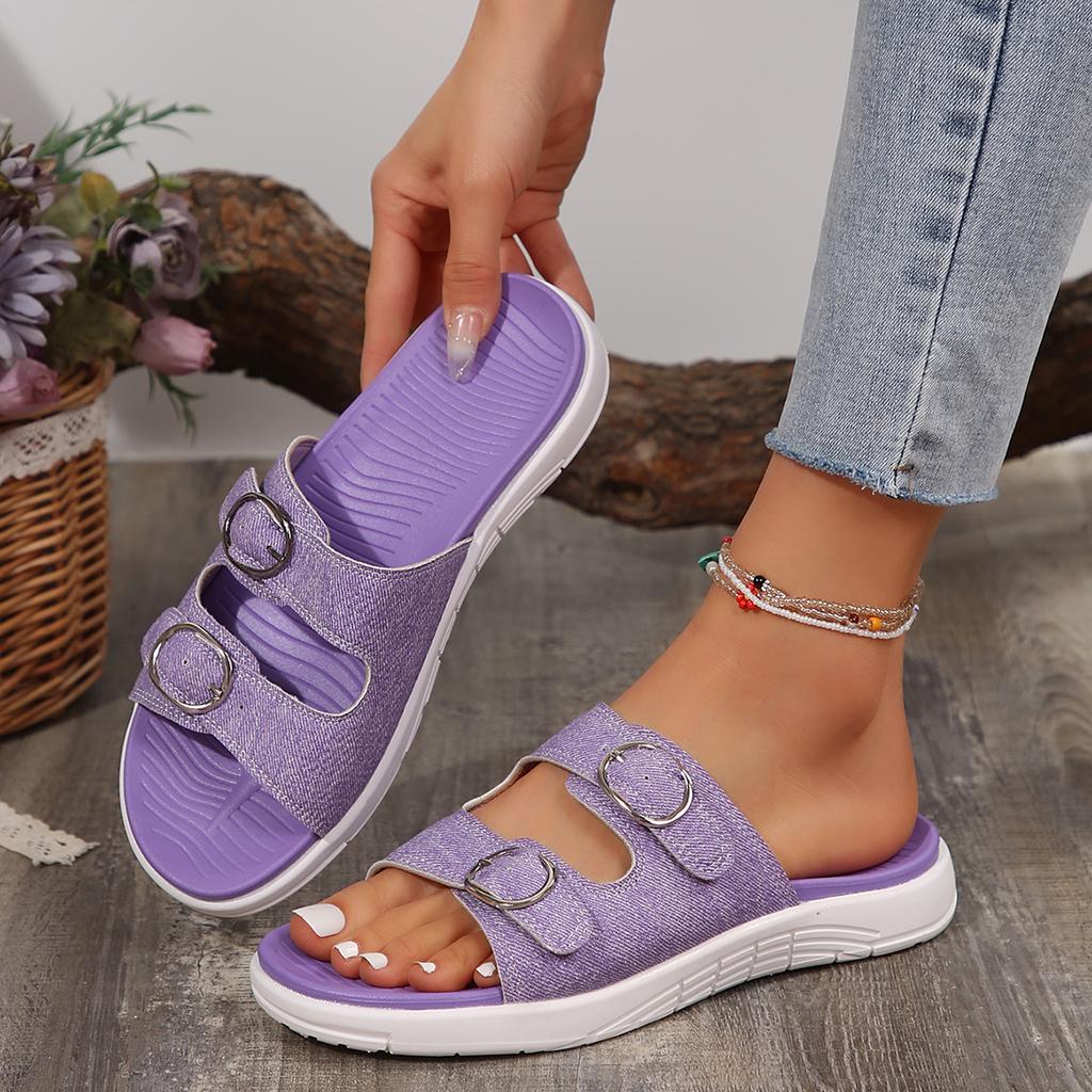 Women Slippers Summer Lightweight Casual Sandals Simple Sport Style Slope Heel Slippers Large Size Beach Shoes Slides Women