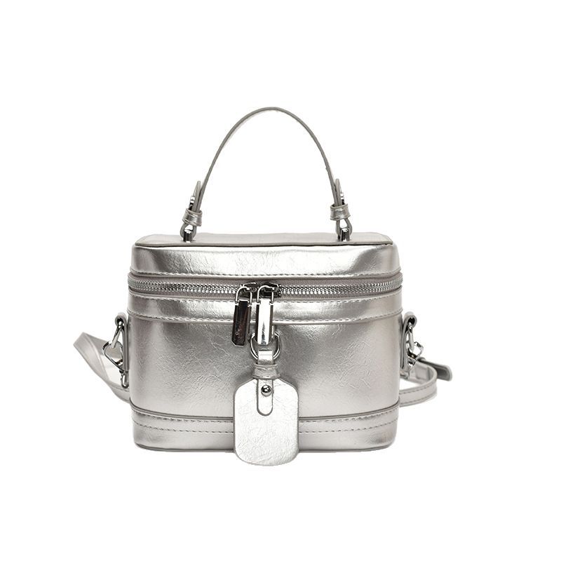 2025 new Korean version retro box bag women's foreign versatile messenger bag matte texture shoulder handbag