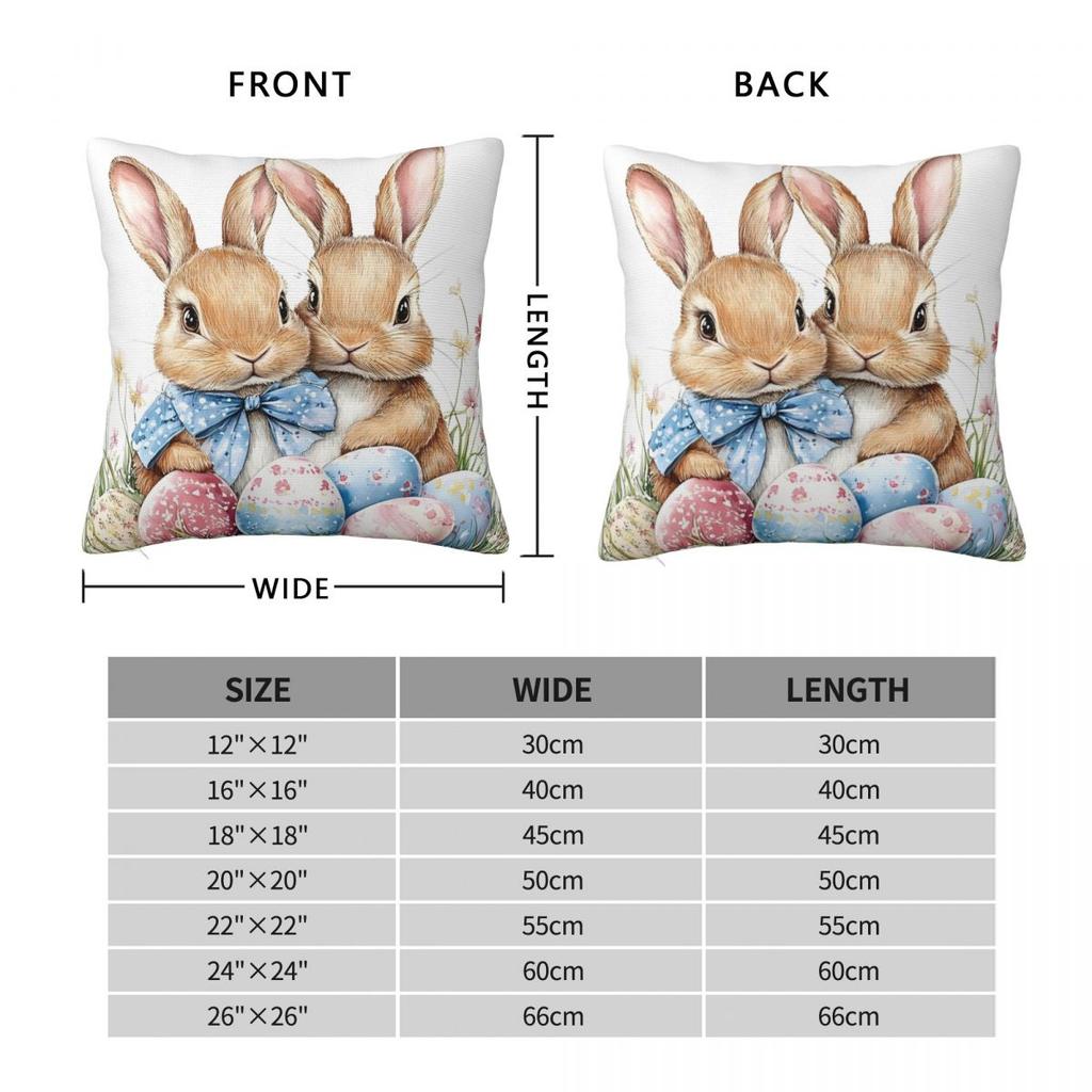 Easter Day Bunny Easter Eggs Pillow Cover Cushion Cover Graphic Pillow Case Cute Funny Pillowcases For Sofa Car Home Decor
