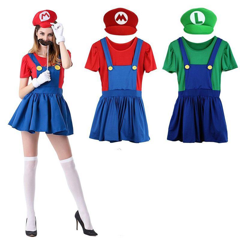Women's Super Mario Bros Luigi Costume With Breathable Spandex And Exquisite Workmanship