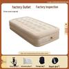 Beige Double Inflatable Camping Mattress: Portable, Thickened, and Foldable for Outdoor or Lunch Break Use.