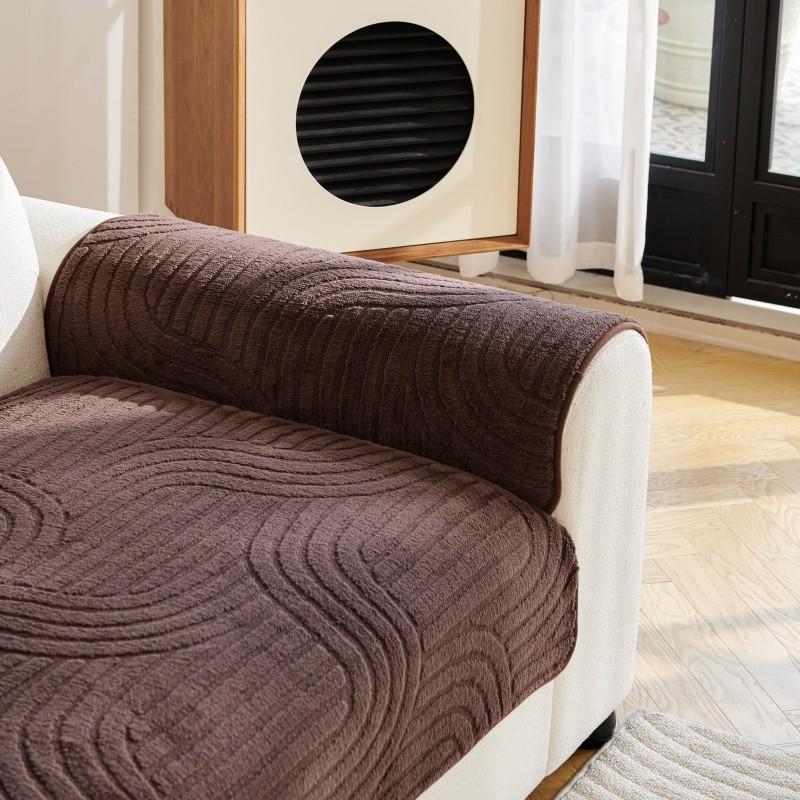 1pcs Solid Color Sofa Cover Anti Slip Scratch Resistant Couch Cushion Living Room Dust-proof Wear Resistant Furniture Protector