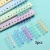 5-Pack Transparent PP Loose-Leaf Notebook Rings - Up To 100 Sheets Capacity, Book Lovers, Document Organization, and Office Use