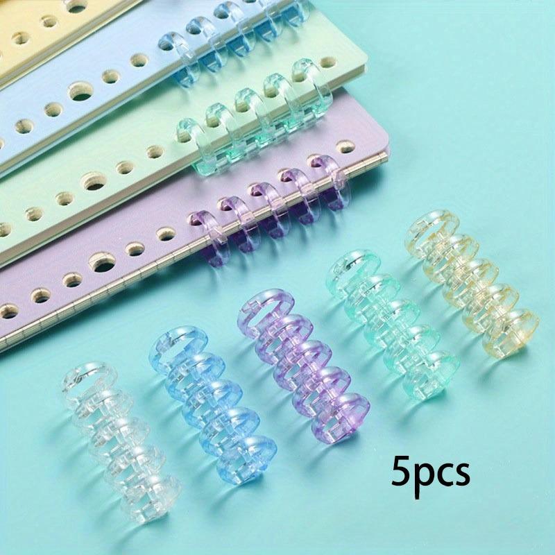 

5-Pack Transparent PP Loose-Leaf Notebook Rings - Up to 100 Sheets Capacity, Book Lovers, Document Organization, and Office Use