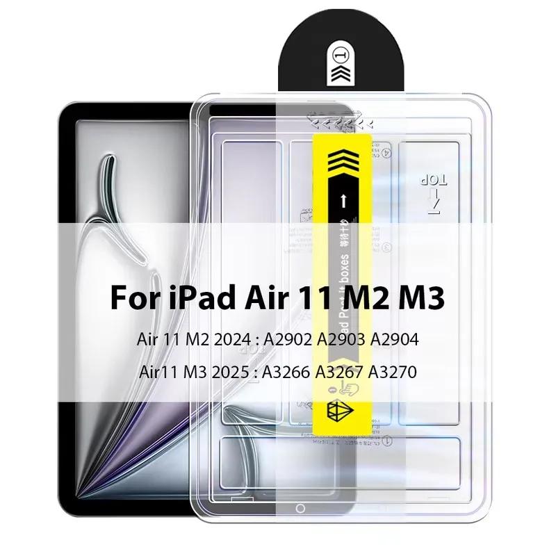 Tempered Glass For iPad Air 13 11 5 4 Pro 13 11  A16 11th 2025 12.9 10th 9th Mini 7 6 HD Screen Protector Film Easy Install Tool