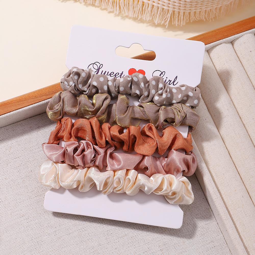 5Pcs/Set Fashion Korean Scrunchies Hairband Print Leopard Scrunchie Set Ladies Elastic Hair Band Headwear Women Hair Accessories