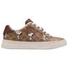 Coach Peanuts X  Leather Snoopy Print Round Toe Lace-Up Low-Top Sneakers Women sneakers Brown CBZ77-TN2