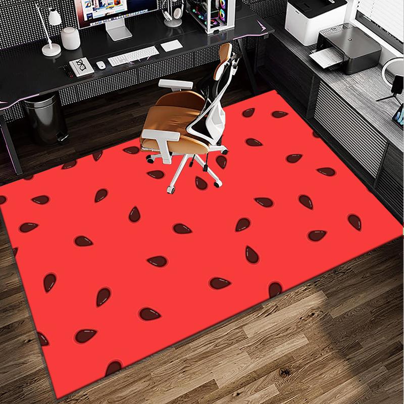 Watermelon Slice Pattern Office Rug Chair Mat, Entryway Carpet, Suitable for Front Door, Bedroom, Living Room, Desk, Holiday Gift