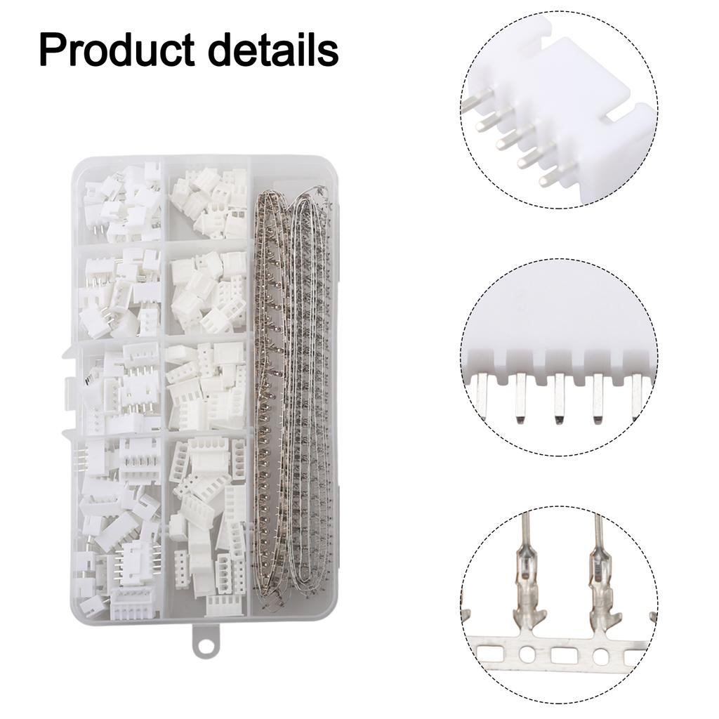 560pcs Connector Set 2.54mm Pitch Connector Antioxidant Coating Convenient Package Easy Installation Plastic Shell