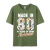 Made In 1980 41 Years Of Being Awesome 41st Birthday Flowers 1 Raunisex Lover Raunisex Noodle Camisa Tshirts New Year Day Tops Shirts