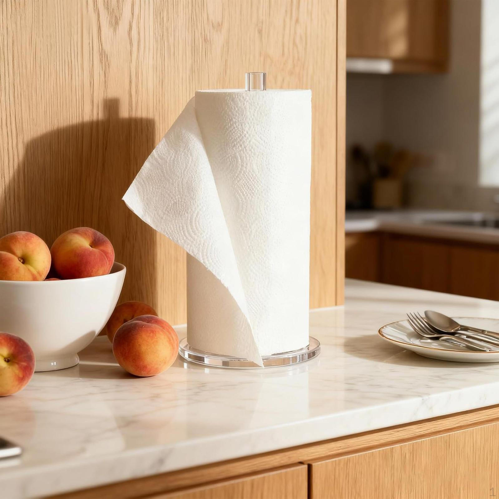 

Countertop Paper Towel Holder Standing Roll Stylish Storage Rack for Office Kitchen
