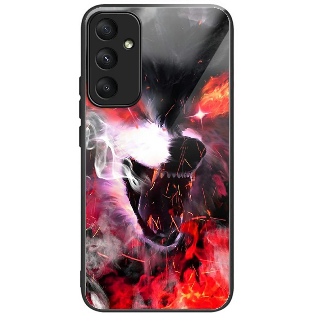 For Samsung Galaxy S25 Case Pattern Printing Tempered Glass TPU Drop-Proof Phone Cover