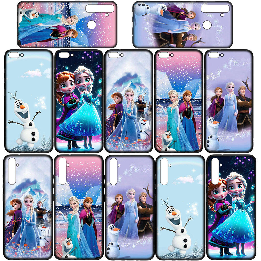 for Samsung Galaxy S25 S24 S23 S22 Ultra FE Plus A17 A37 A57 A56 A55 A06 A16 A15 A36 A26 A35 A05 A25 A54 A34 Phone Case Comics Elsa Anna Olaf Cover