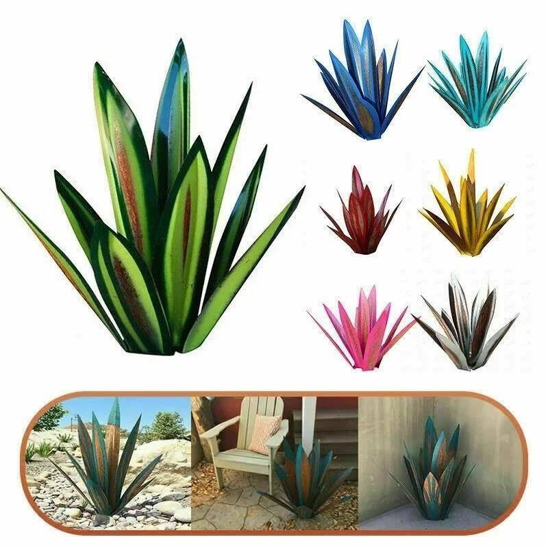 DIY Kovové umění Tequila Rustikální socha 9 listů Zahradní dvorní socha Domácí dekorace