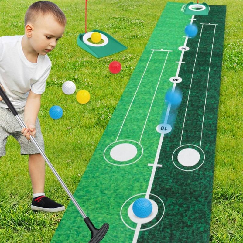 Complete Golf Putting Practice Set Includes Mat and Accessories for or Multiplayer Use to refines Technique Anywhere