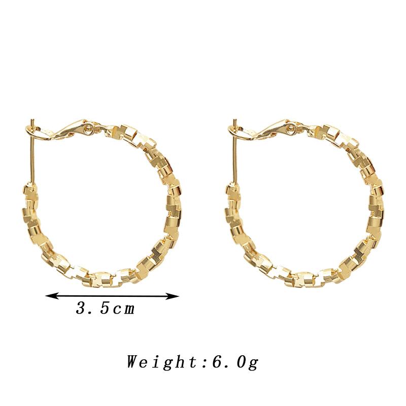 Geometry Round Circle Hoop Earrings for Women Golden Silver Color Irregular Carve Metal Beads Drop Earrings Trendy Jewelry Gifts