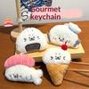 Seal Plush Pendant Stuffed Animal Keychain Cartoon Racket Seal Creative Ornament for Handbag Backpack Charm