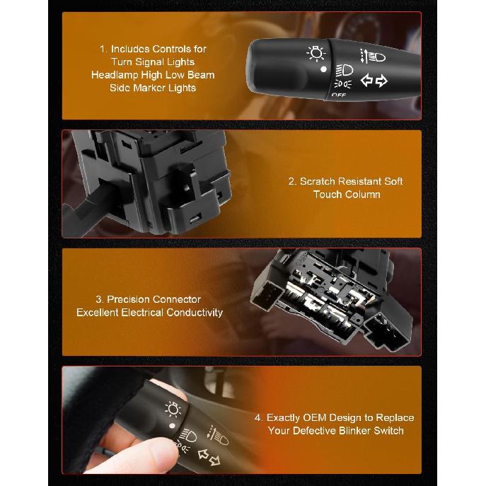 OE 2554040U60Turn Signal Switch Multi-Function Combination Switch Compatible with for Nissan 200 SX 1995-1998 for Nissan Altima 1993-2001 for Nissan