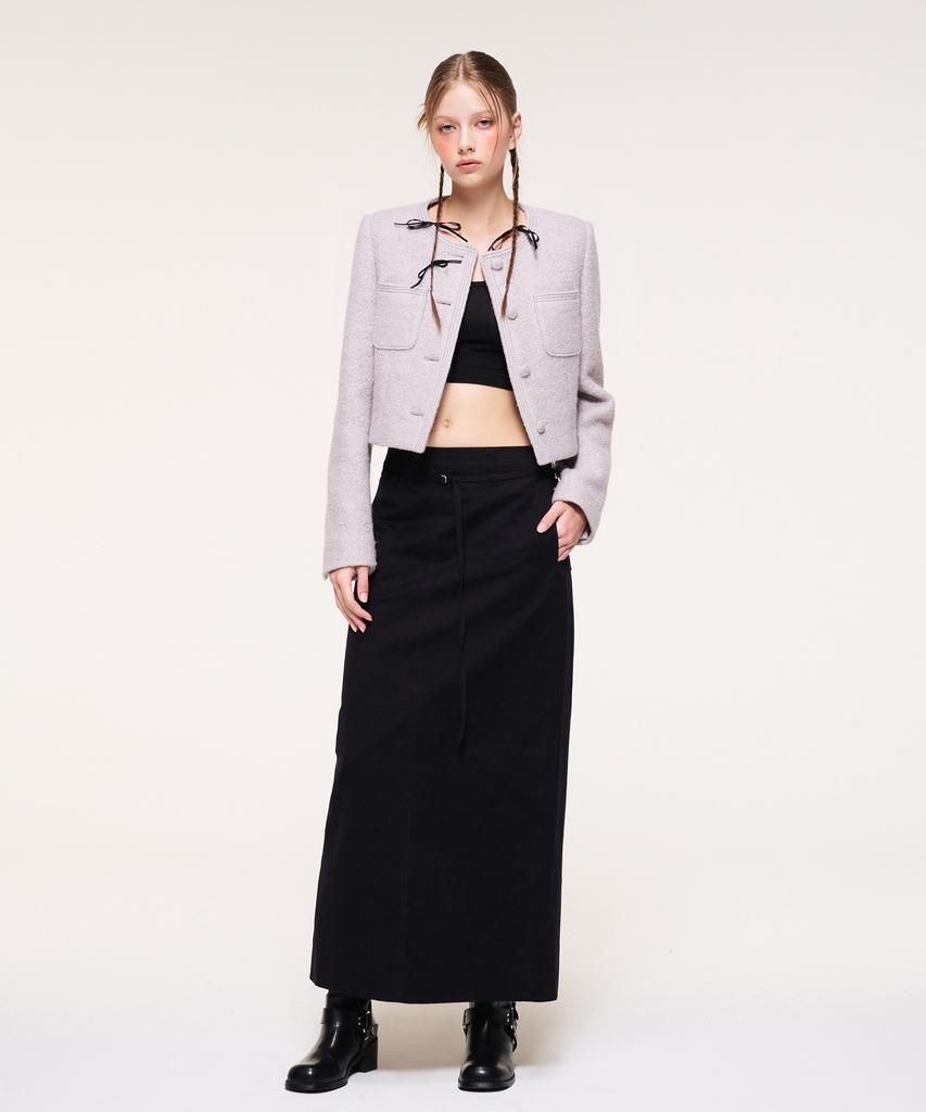 ETMON Belt Long Skirt, Black