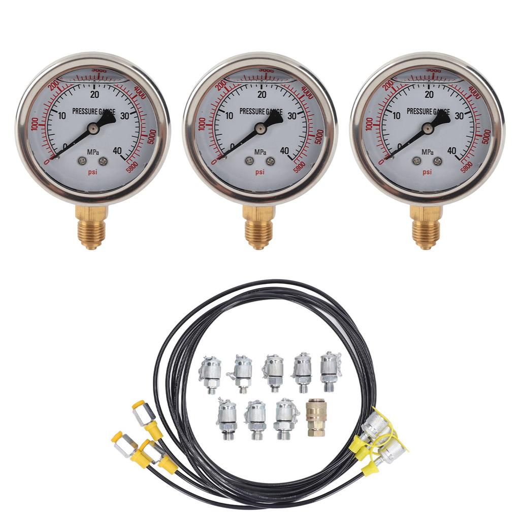 Hydraulikdruckprüfset Genau Tragbar 25 40 60MPa Hydrauliktester mit 8 Kupplungen für