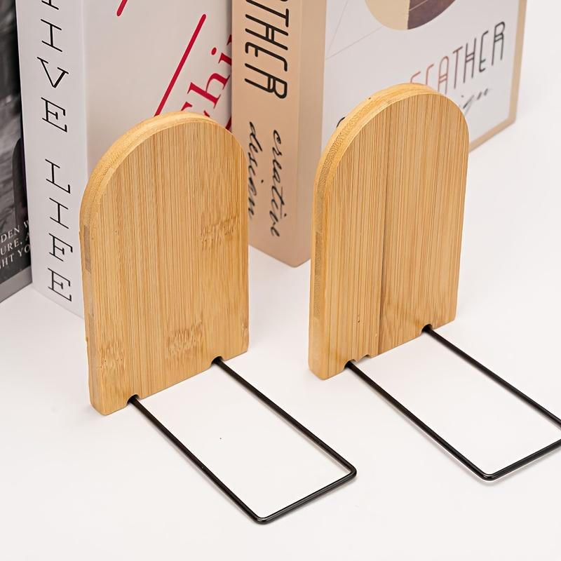 1/2pcs Bamboo Bookstand Office Desk Storage Bookshelf Student Desk Practical Bookboard Storage Rack Clip Book Stand Wholesale