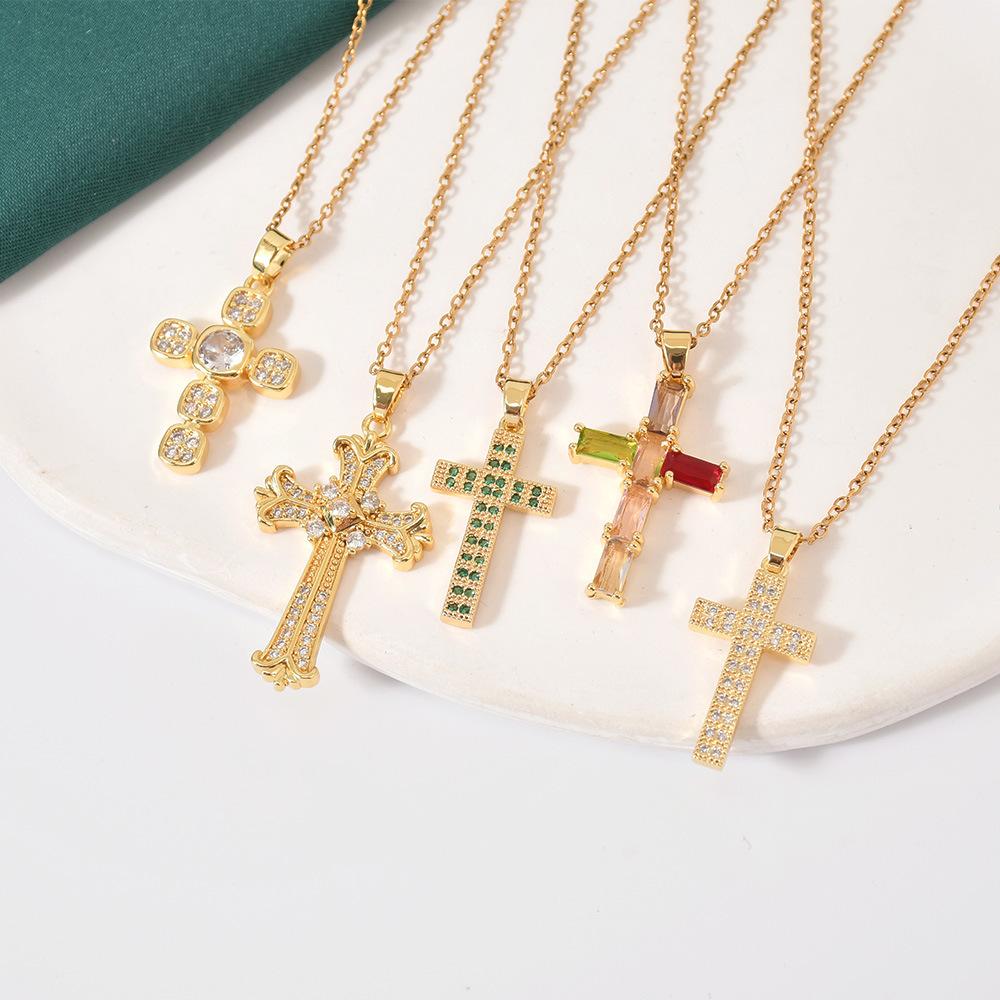 Fashion Trendy Titanium Steel Cross Necklace Women Luxury Versatile Accessory