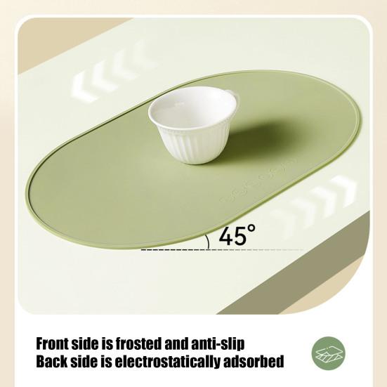 Silicone Placemats with Raised Edges, Non-Slip Reusable Kids Placemats, Waterproof Heat Resistant Dinning Table Mat