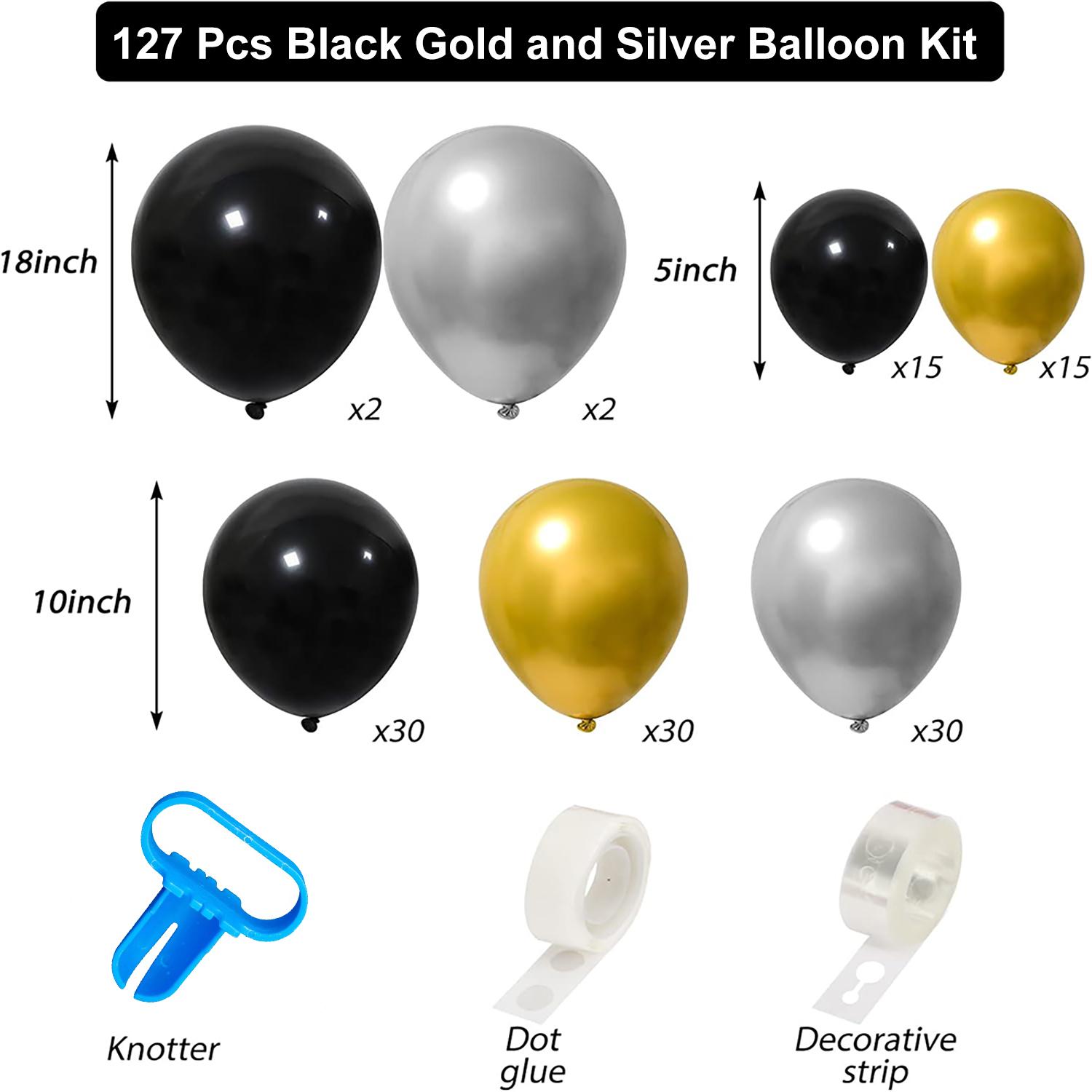 

127PCS black and gold latex balloon set suitable for birthday parties, weddings, Valentine s Day party decorations Other