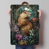 Capybara In a Garden Metal Signs Animal Poster Metal Vintage Posters Custom Tinplate Sign for Wall Art Decoration Room Decor Bar