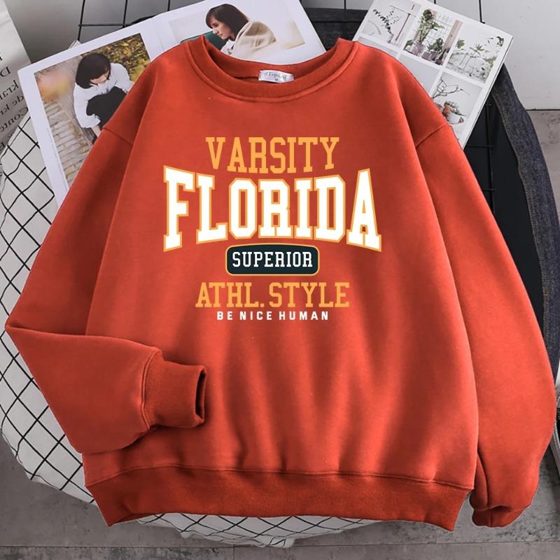 Trend Casual Man Pullover Florida Superior Athl Style Print Hoody Warm Drop Sleeves Crewneck Soft Female Streetwear Pullovers & Long Sleeves Men’s