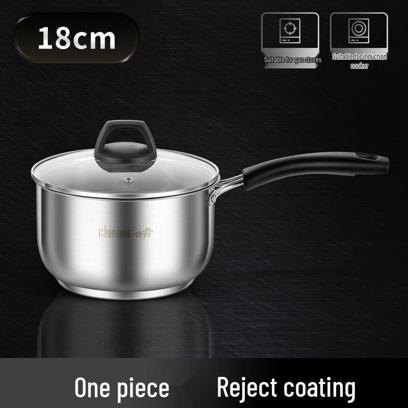 ZISIZ Stainless Steel 18cm Double Layer Saucepan