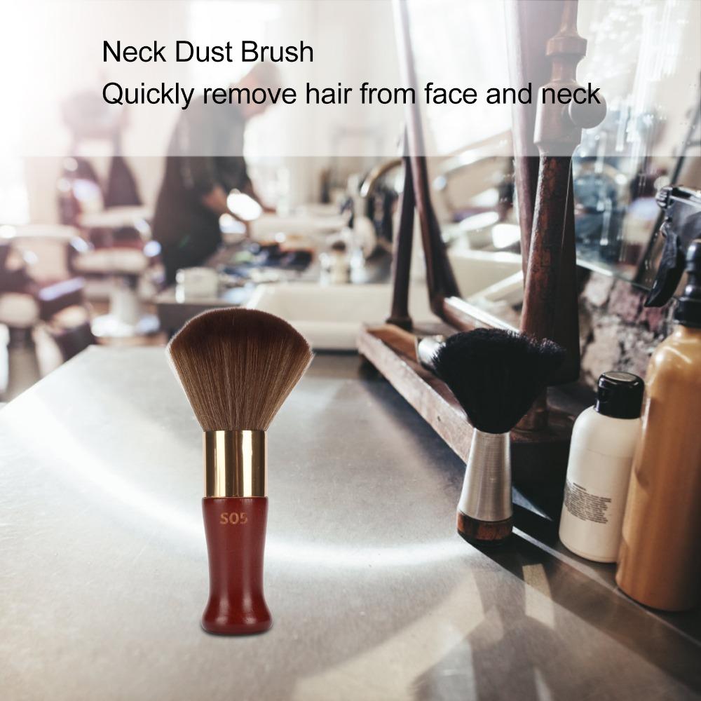 Portable Design Neck Duster Ergonomic Wooden Handle Neck Hair Duster Barbers