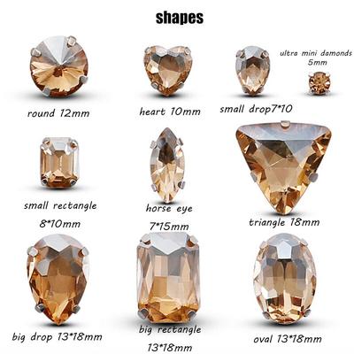 Mixed Silver Claw Glass Rhinestones 100Pcs Water Drill Hand-Sewn Diy Clothing Accessories Wedding Dress Headdress Trim