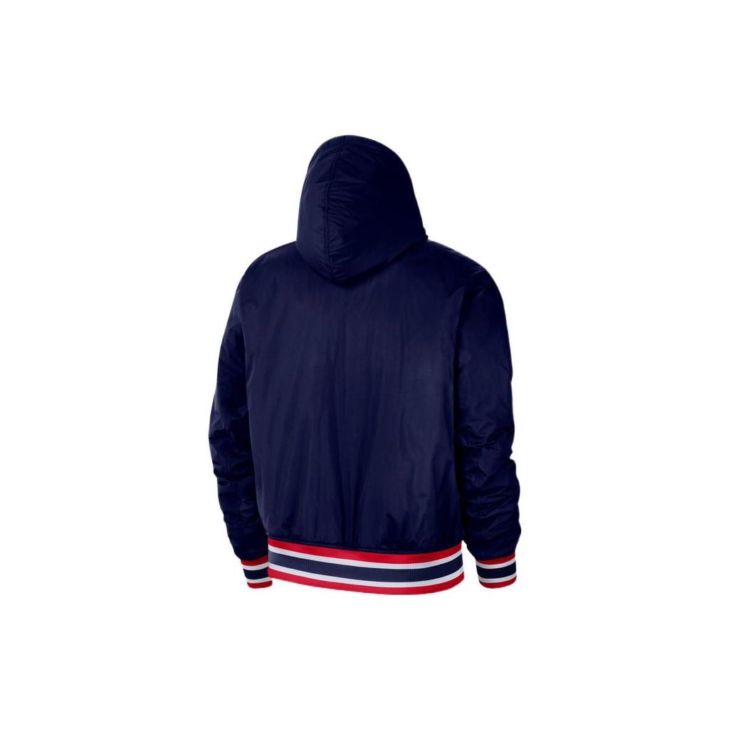 Nike NBA Brooklyn Nets Logo Striped Single-Breasted Casual Sport Hooded Jacket Men Jacket Space-Blue DB1981-492
