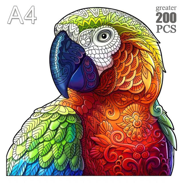 Non-Toxic Owl Wooden Animal Puzzle Diy Crafts Brain Trainer Puzzles Game For Kids Adult Educational Wood Toy Gift Medium Difficulty Jigsaw